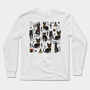 Egyptian cat motive Long Sleeve T-Shirt
